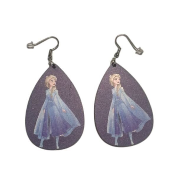 Disney Frozen Elsa Earrings Teardrop Dangle Drop Fashion Jewelry - Picture 1 of 4